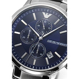  Shop Authentic Emporio Armani Renato Chronograph Blue Dial Silver Steel Strap Watch For Men - AR11164 - Luxxuri