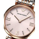  Shop Authentic Emporio Armani Gianni T Bar Pink Dial Two Tone Steel Strap Watch For Women - AR11223 - Luxxuri