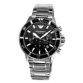 Shop Authentic Emporio Armani Diver Chronograph Quartz Black Dial Silver Steel Strap Watch For Men - AR11360 - Luxxuri
