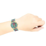 Shop Authentic Gucci G Timeless Floral Turquoise Dial Turquoise Leather Strap Watch For Women - YA1264085 - Luxxuri