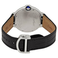  Shop Authentic Cartier Ballon Bleu De Cartier Silver Dial Black Leather Strap Watch for Women - WSBB0028 - Luxxuri