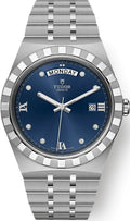  Shop Authentic Tudor Royal Automatic Diamonds Blue Dial Silver Steel Strap Watch for Men - M28600-0006 - Luxxuri