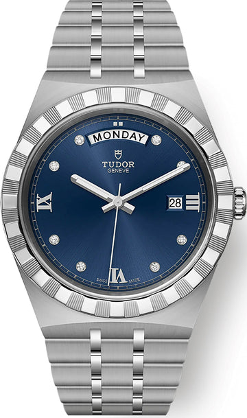  Shop Authentic Tudor Royal Automatic Diamonds Blue Dial Silver Steel Strap Watch for Men - M28600-0006 - Luxxuri
