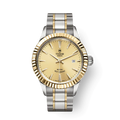 Tudor Style Automatic Diamonds Gold Dial Two Tone Steel Strap Watch for Men - M12713-0007