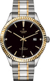  Shop Authentic Tudor Style Automatic Diamonds Black Dial Two Tone Steel Strap Watch for Men - M12713-00011 - Luxxuri