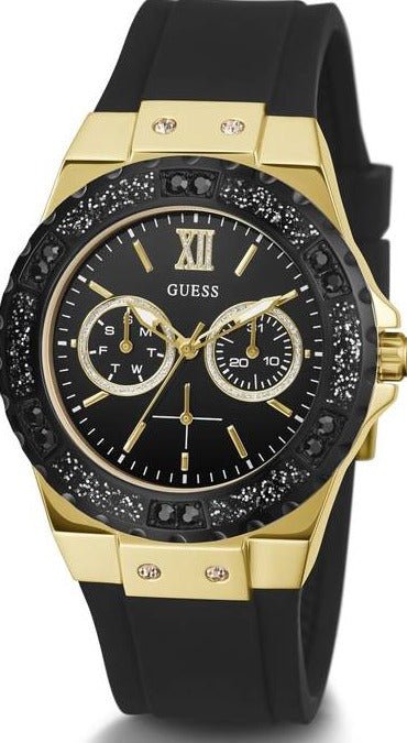 Shop Authentic Guess Black Dial Black Rubber Strap Watch For Women - W1053L7 - Luxxuri