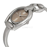  Shop Authentic Gucci Horsebit Collection Quartz Brown Dial Silver Steel Strap Watch For Women - YA139501 - Luxxuri