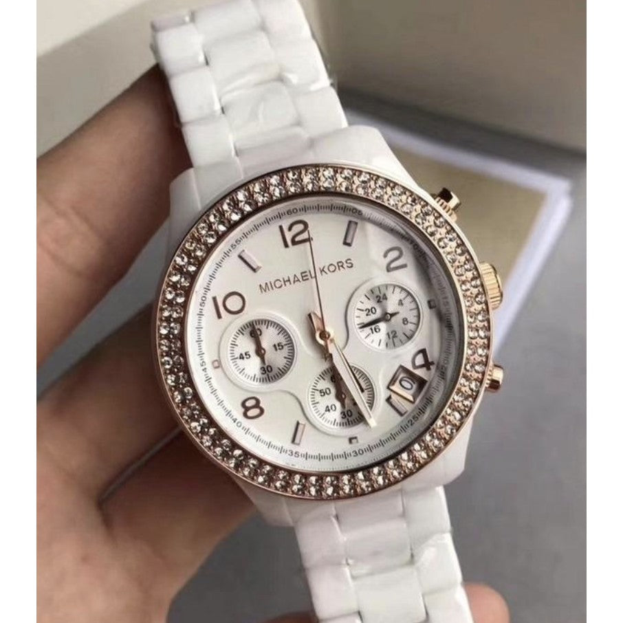  Shop Authentic Michael Kors Ceramic White Dial White Steel Strap Watch for Women - MK5269 - Luxxuri