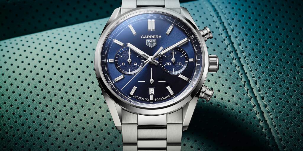 Tag Heuer Carrera Chronograph Blue Dial Silver Steel Strap Watch for Men - CBN2011.BA0642