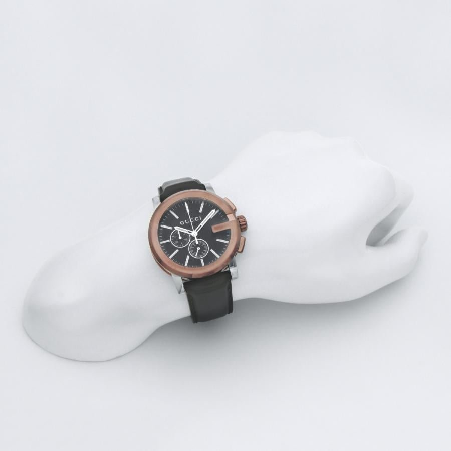  Shop Authentic Gucci G Chrono Black Dial Brown Leather Strap Watch For Men - YA101202 - Luxxuri
