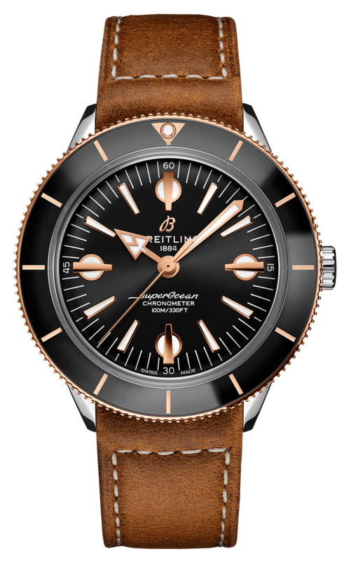  Shop Authentic Breitling Superocean Heritage '57 Black Dial Brown Leather Strap Watch for Men - U10370121B1X1 - Luxxuri