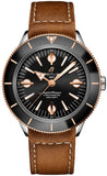 Shop Authentic Breitling Superocean Heritage '57 Black Dial Brown Leather Strap Watch for Men - U10370121B1X1 - Luxxuri