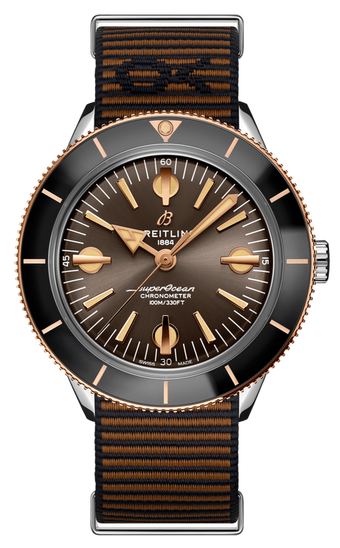  Shop Authentic Breitling Superocean Heritage '57 Outerknown Limited Edition Brown Dial Brown NATO Strap Watch for Men - U103701A1Q1W1 - Luxxuri