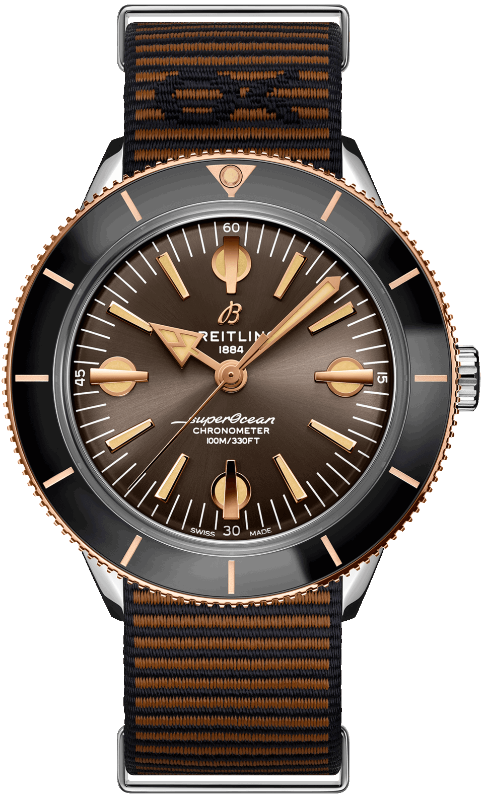 Breitling Superocean Heritage '57 Outerknown Limited Edition Brown Dial Brown NATO Strap Watch for Men - U103701A1Q1W1