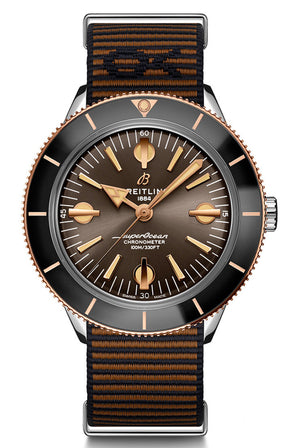  Shop Authentic Breitling Superocean Heritage '57 Outerknown Limited Edition Brown Dial Brown NATO Strap Watch for Men - U103701A1Q1W1 - Luxxuri