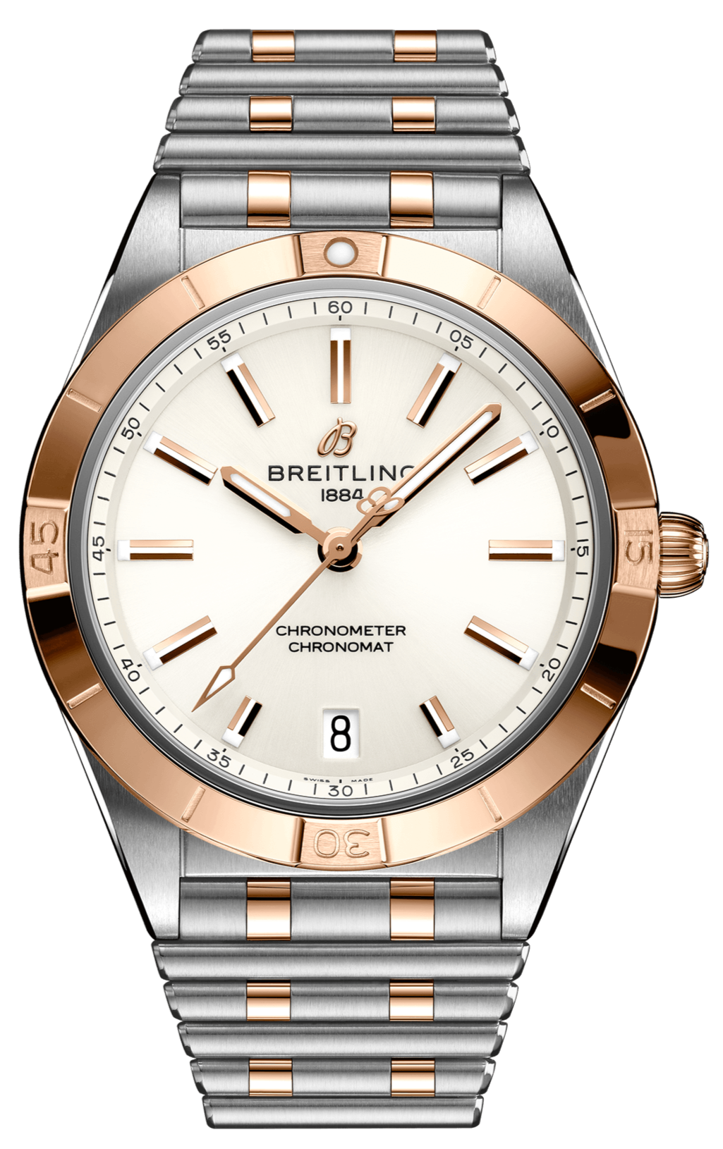 Breitling Chronomat Automatic 36 White Dial Two Tone Steel Strap Watch for Women - U10380101A1U1