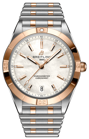  Shop Authentic Breitling Chronomat 36 Mother of Pearl Dial Two Tone Steel Strap Watch for Women - U10380101A2U1 - Luxxuri