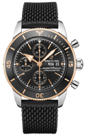 Breitling Superocean Heritage Chronograph 44 Black Dial Black Mesh Bracelet Watch for Men - U13313121B1S1