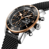  Shop Authentic Breitling Superocean Heritage Chronograph 44 Black Dial Black Mesh Bracelet Watch for Men - U13313121B1S1 - Luxxuri