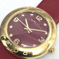Marc Jacobs Amy Red Dial Burgundy Leather Strap Watch for Women - MBM1152
