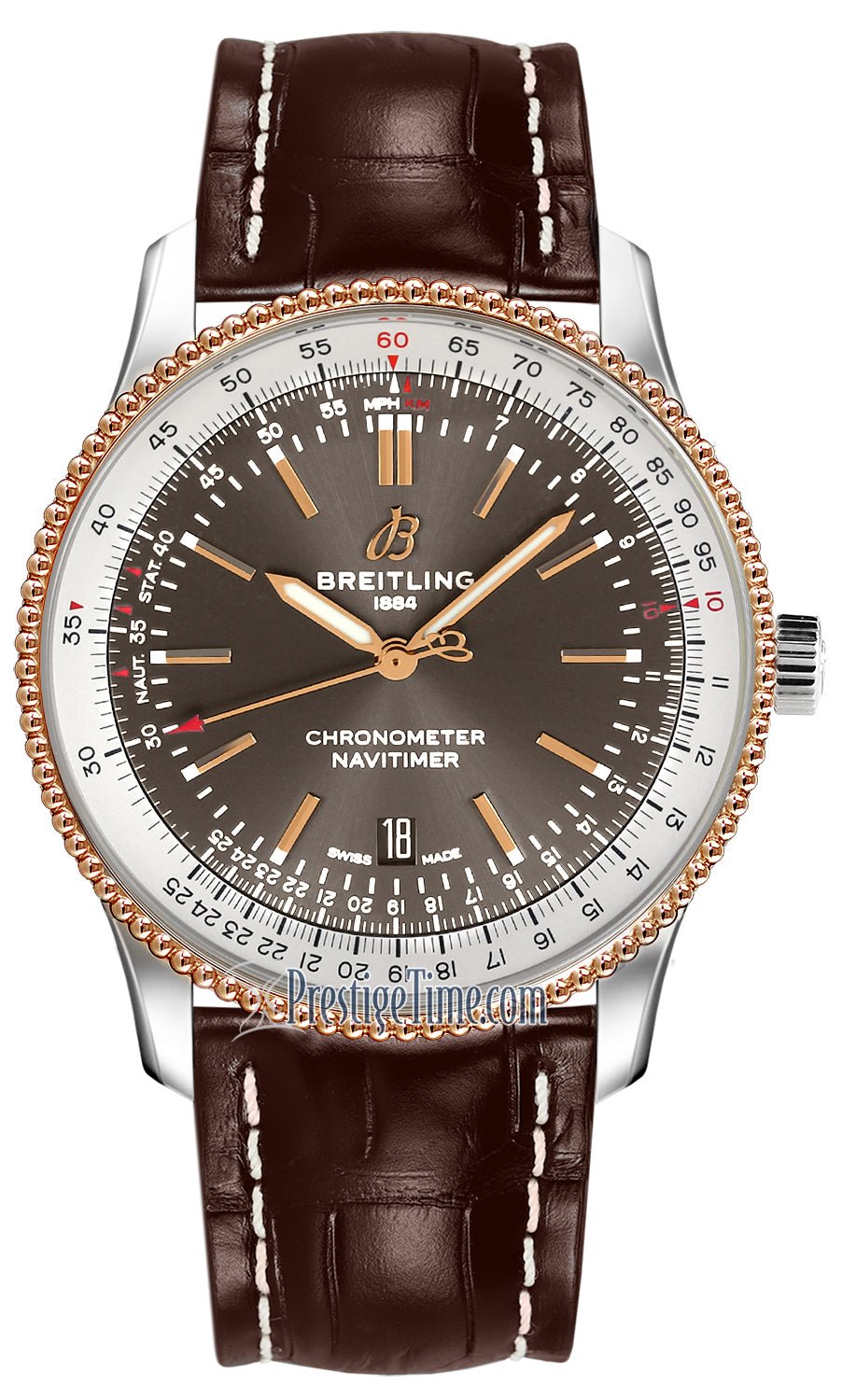  Shop Authentic Breitling Navitimer 1 Automatic 41mm Brown Dial Brown Leather Strap Mens Watch - U17326211M1P2 - Luxxuri