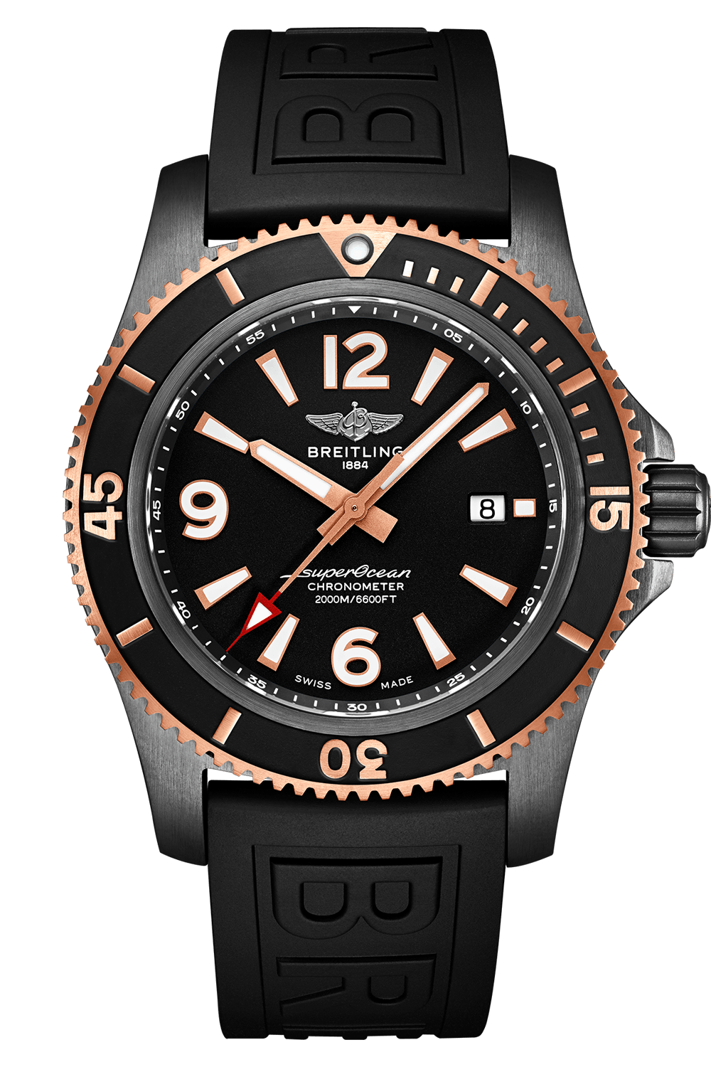  Shop Authentic Breitling Superocean Automatic 46mm Black Dial Black Rubber Strap Watch for Men - U17368221B1S1 - Luxxuri