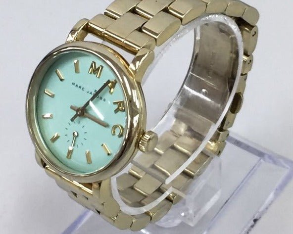  Shop Authentic Marc Jacobs Baker Mint Green Dial Gold Steel Strap Watch for Women - MBM3284 - Luxxuri