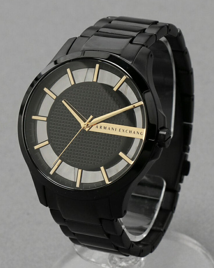  Shop Authentic Armani Exchange Hampton Chronograph Black Dial Black Steel Strap Watch For Men - AX2192 - Luxxuri