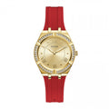  Shop Authentic Guess Cosmo Diamonds Gold Dial Red Rubber Strap Watch for Women - GW0034L6 - Luxxuri