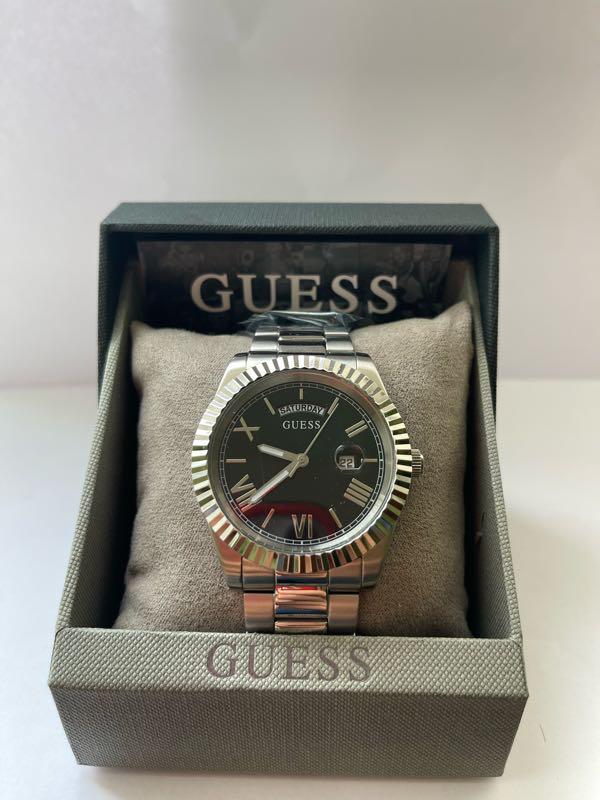  Shop Authentic Guess Connoisseur Black Dial Silver Steel Strap Watch for Men - GW0265G1 - Luxxuri