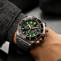  Shop Authentic Breitling Super Chronomat B01 44 Green Dial Black Rubber Strap Watch for Men - AB0136251L1S1 - Luxxuri