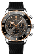 Breitling Superocean Heritage B01 Chronograph 44 Black Dial Black Mesh Bracelet Watch for Men - UB01621A1M1S1