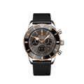 Breitling Superocean Heritage B01 Chronograph 44 Black Dial Black Mesh Bracelet Watch for Men - UB01621A1M1S1