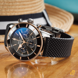  Shop Authentic Breitling Superocean Heritage B01 Chronograph 44 Black Dial Black Mesh Bracelet Watch for Men - UB01621A1M1S1 - Luxxuri
