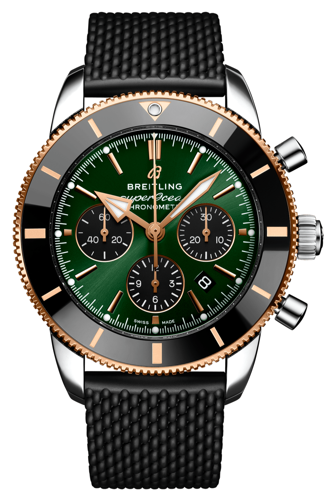  Shop Authentic Breitling Superocean Heritage B01 Chronograph 44 Limited Edition Green Dial Black Mesh Bracelet Watch for Women - UB01622A1L1S1 - Luxxuri