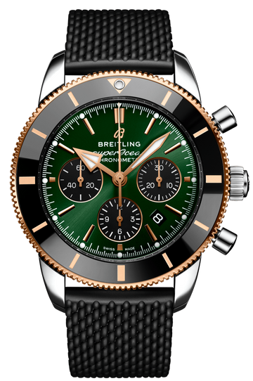 Shop Authentic Breitling Superocean Heritage B01 Chronograph 44 Limited Edition Green Dial Black Mesh Bracelet Watch for Women - UB01622A1L1S1 - Luxxuri