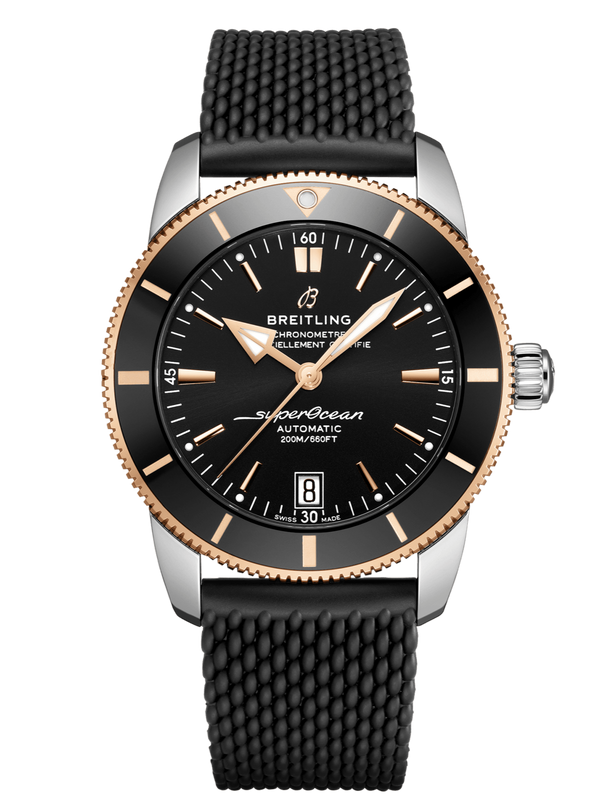  Shop Authentic Breitling Superocean Heritage II B20 42mm Black Dial Black Mesh Bracelet Mens Watch - UB2010121B1S1 - Luxxuri