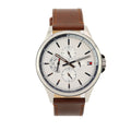  Shop Authentic Tommy Hilfiger Multi Function Quartz White Dial Brown Leather Strap Watch for Men - 1791614 - Luxxuri