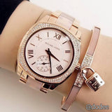  Shop Authentic Michael Kors Bryn Rose Gold Dial Two Tone Steel Strap Watch for Women - MK6135 - Luxxuri