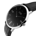Hugo Boss Jackson Black Dial Black Leather Strap Watch for Men - 1513369