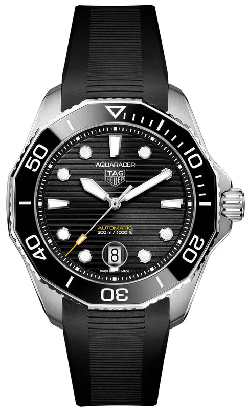  Shop Authentic Tag Heuer Aquaracer Professional 300 Automatic Black Dial Black Rubber Strap Watch for Men - WBP201A.FT6197 - Luxxuri