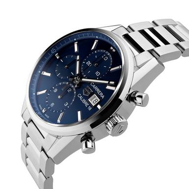  Shop Authentic Tag Heuer Carrera Chronograph 41mm Blue Dial Silver Steel Strap Watch for Men - CBK2112.BA0715 - Luxxuri