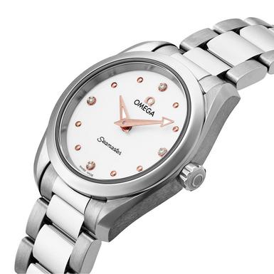  Shop Authentic Omega Seamaster Aqua Terra Quartz Diamond Silver Dial Silver Steel Strap Watch for Women - 220.10.28.60.54.001 - Luxxuri