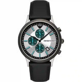  Shop Authentic Emporio Armani Renato Chronograph Silver Dial Black Leather Strap Watch for Men - AR11473 - Luxxuri
