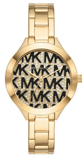  Shop Authentic Michael Kors Slim Runway Crystals Gold Dial Gold Steel Strap Watch for Women - MK4659 - Luxxuri