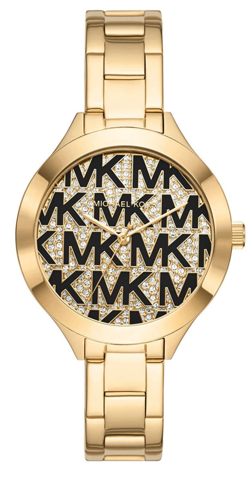  Shop Authentic Michael Kors Slim Runway Crystals Gold Dial Gold Steel Strap Watch for Women - MK4659 - Luxxuri