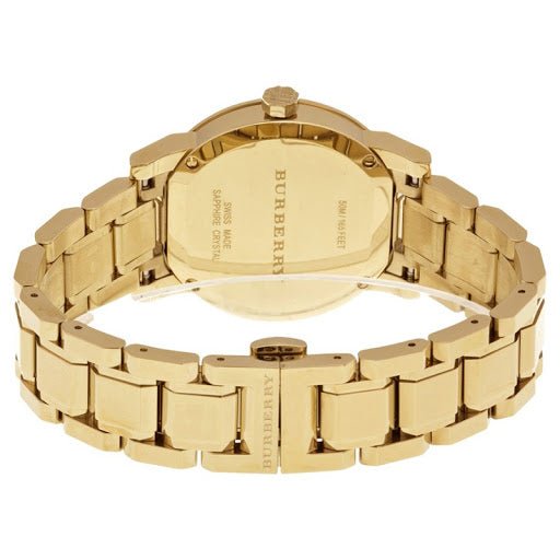  Shop Authentic Burberry The City Gold Dial Gold Steel Strap Watch for Women - BU9134 - Luxxuri