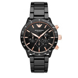  Shop Authentic Emporio Armani Mario Ceramic Chronograph Black Dial Black Steel Strap Watch For Men - AR70002 - Luxxuri