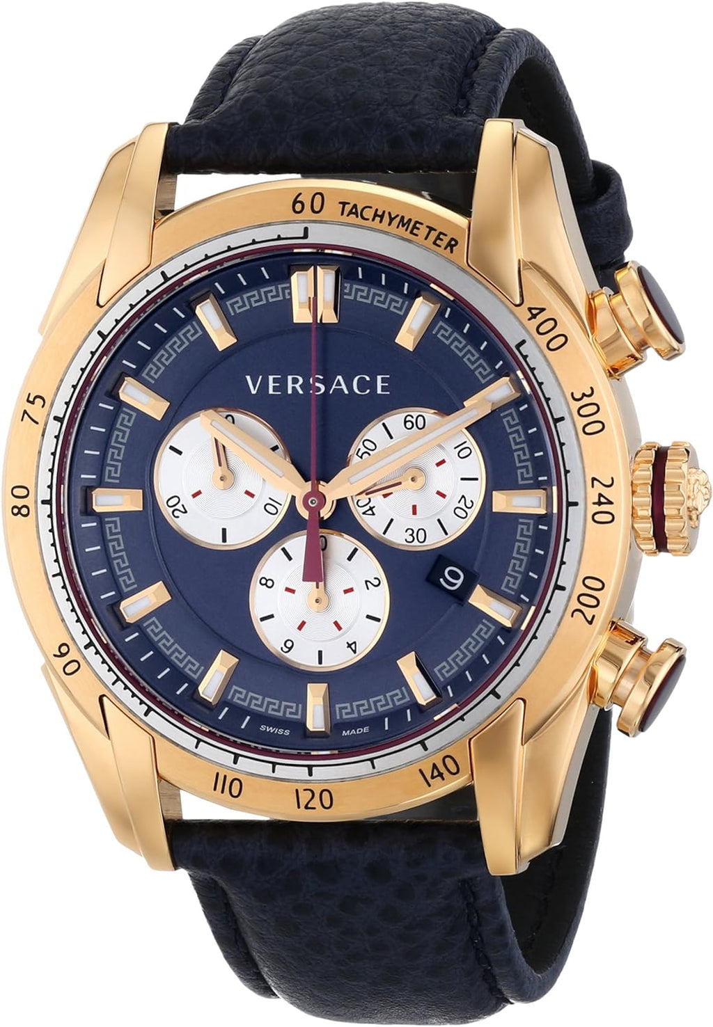  Shop Authentic Versace V-Ray Blue Chronograph Blue Dial Blue Leather Strap Watch for Men - VDB030014 - Luxxuri