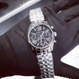  Shop Authentic Michael Kors Runway Chronograph Black Dial Silver Steel Strap Watch For Women - MK5708 - Luxxuri